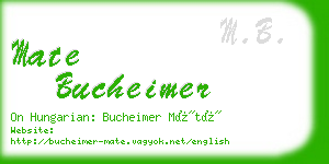 mate bucheimer business card